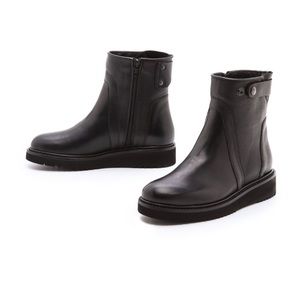 VINCE Collette Flat Snap Ankle Moto Booties